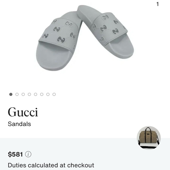 Gucci White Interlocking G Logo Slide Sandals - Picture 10 of 10